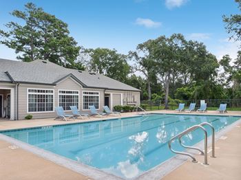 Swimming pool with large deck